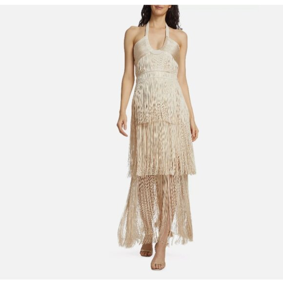Jonathan Simkhai Cream Fringe Maxi Dress - Picture 4 of 16
